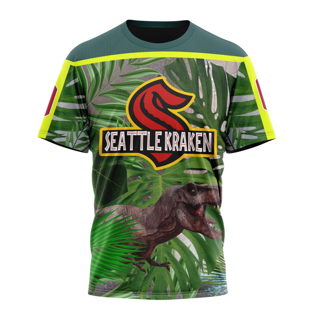 Seattle Kraken Specialized Jersey Hockey For Jurassic World Personalized Name And Number T-Shirt Oregontrailrvpk Shirt