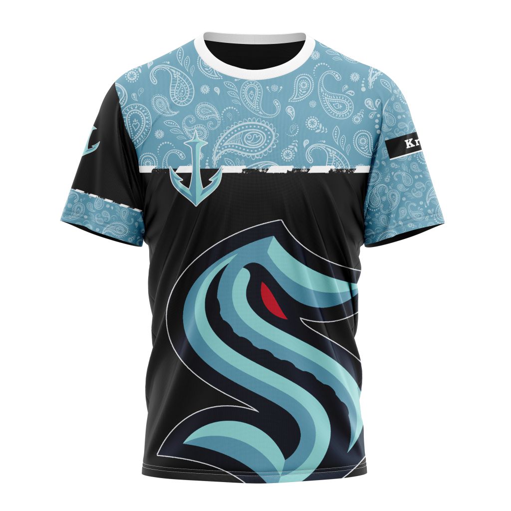 Seattle Kraken Specialized Jersey Hockey With Paisley Personalized Name And Number T-Shirt Oregontrailrvpk Shirt
