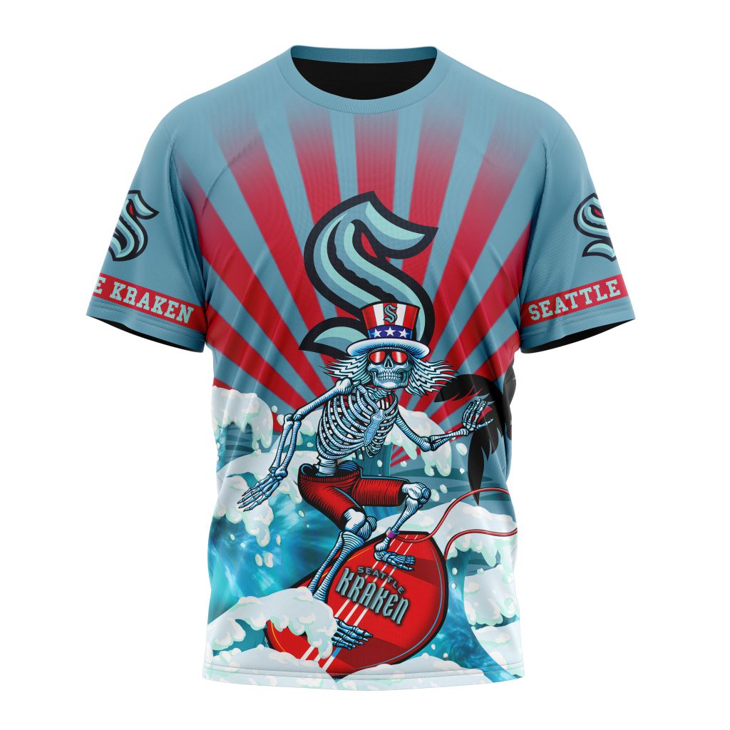 Seattle Kraken Specialized Kits For The Grateful Dead Personalized Name And Number T-Shirt Oregontrailrvpk Shirt