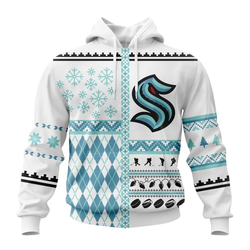 Seattle Kraken Specialized Unisex Christmas Is Coming All Over Print Hoodie Style 34771
