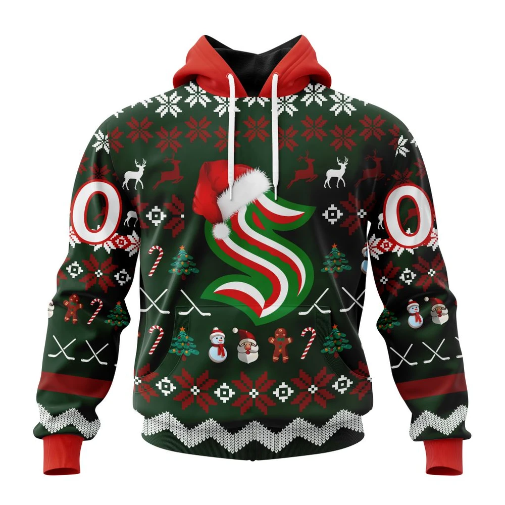 Seattle Kraken Specialized Unisex Christmas Is Coming All Over Print Hoodie Style 72056