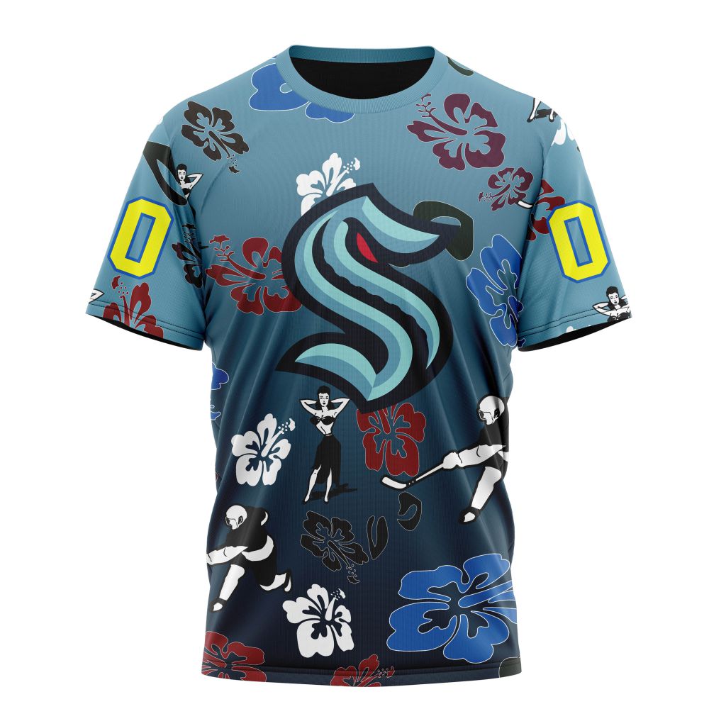 Seattle Kraken X Hawaii Specialized Design For Hawaiia Personalized Name And Number T-Shirt Oregontrailrvpk Shirt