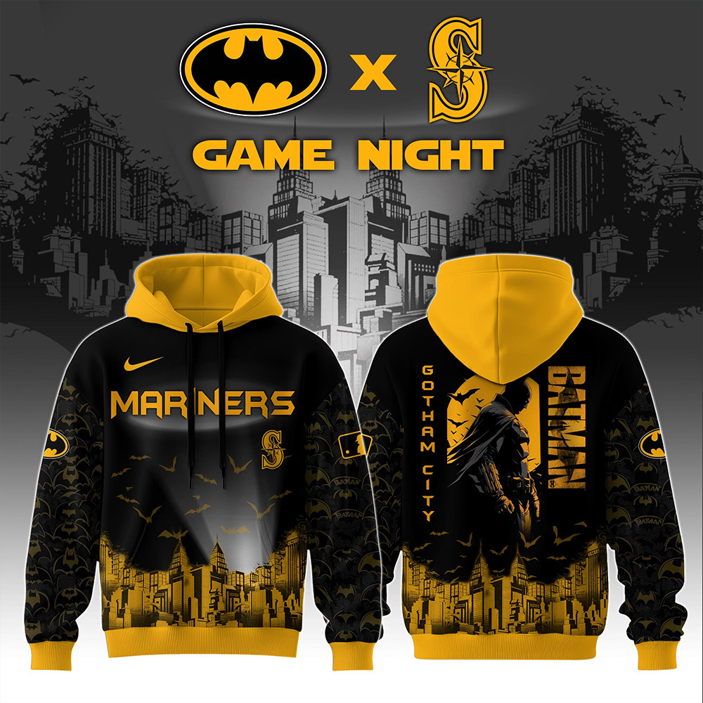 Seattle Mariners x DC Batman Game Night Hoodie Presents For Baseball Lovers