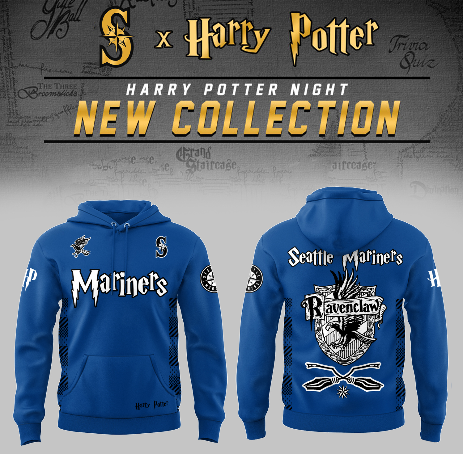 Seattle Mariners x Harry Potter Night Ravenclaw House Hoodie Baseball