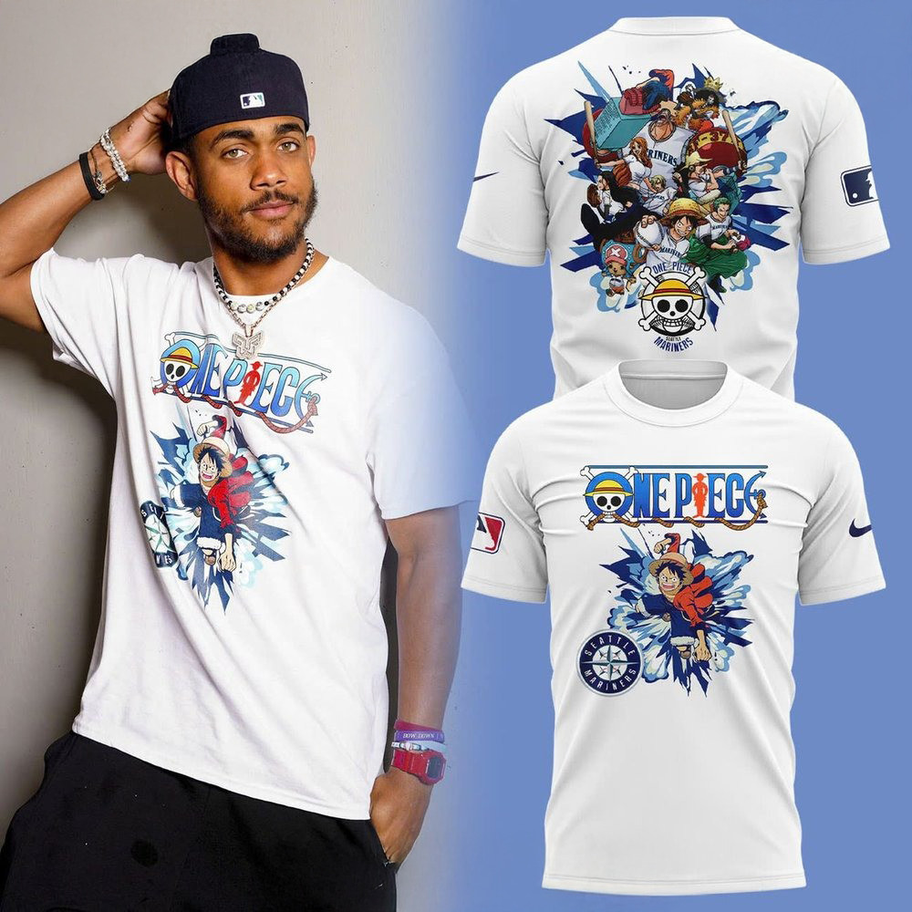 Seattle Mariners x One Piece 2025 T-Shirt Baseball Player Gift Ideas Oregontrailrvpk Shirt