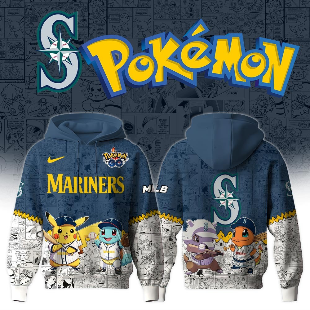Seattle Mariners X Pok mon Go Hoodie MLB Merch Fans For Him Her