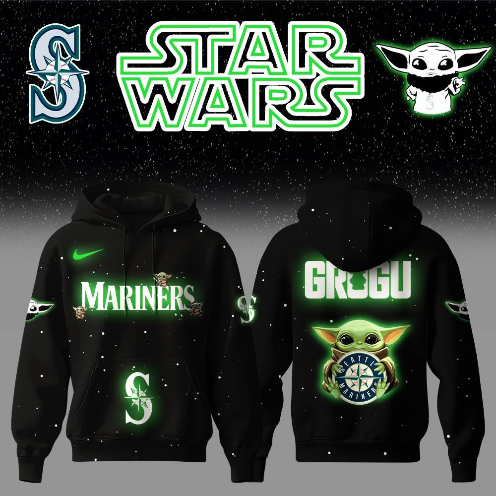 Seattle Mariners x Star Wars Baby Yoda Game Night Hoodie Baseball Player Gift Ideas