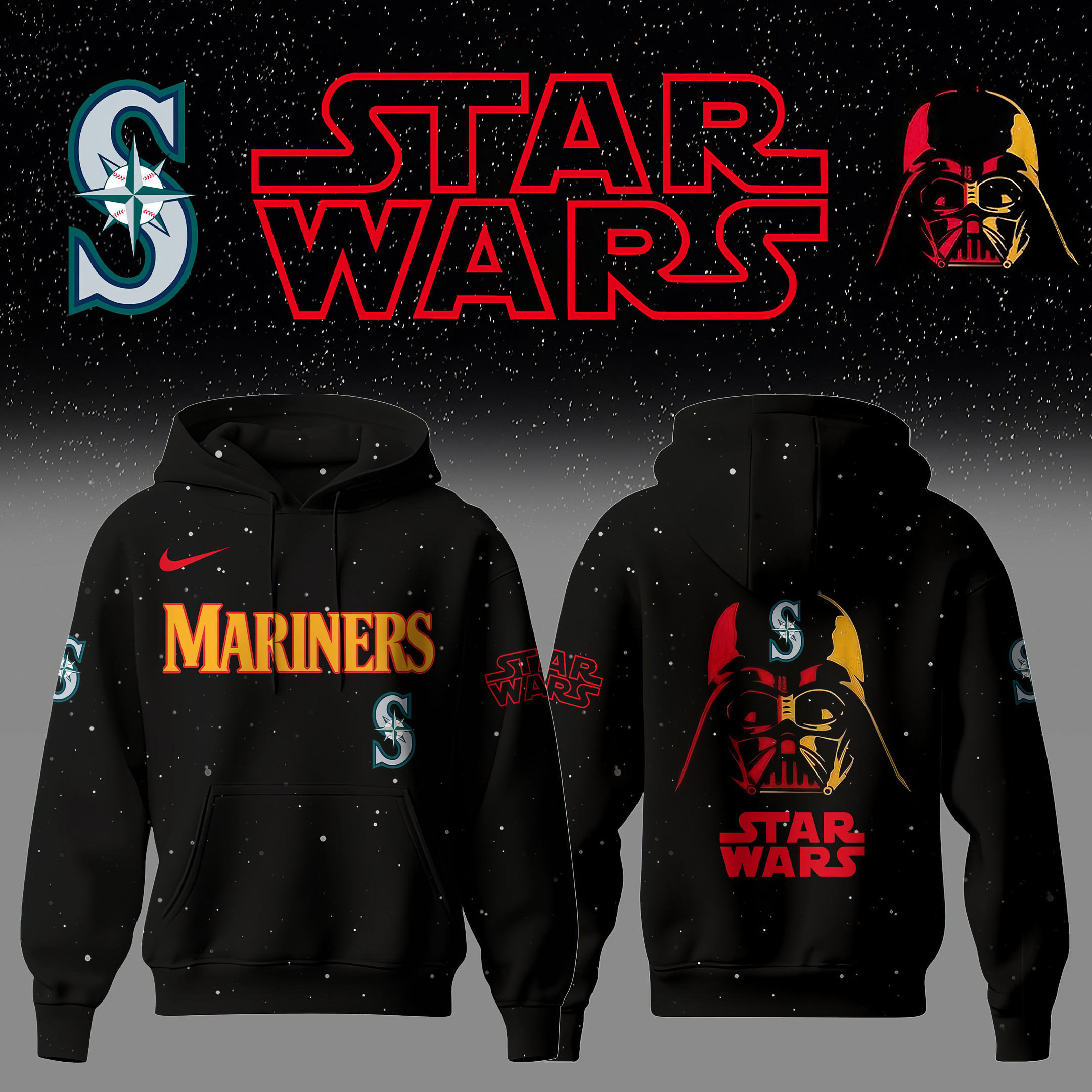 Seattle Mariners x Star Wars Night Hoodie Best
