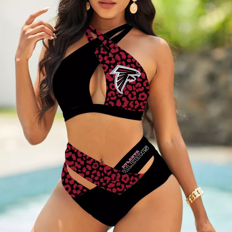 Seattle Seahawks Womens 2Pcs Bikini Swimsuit Criss Cross Cutout Bathing Suit St4607