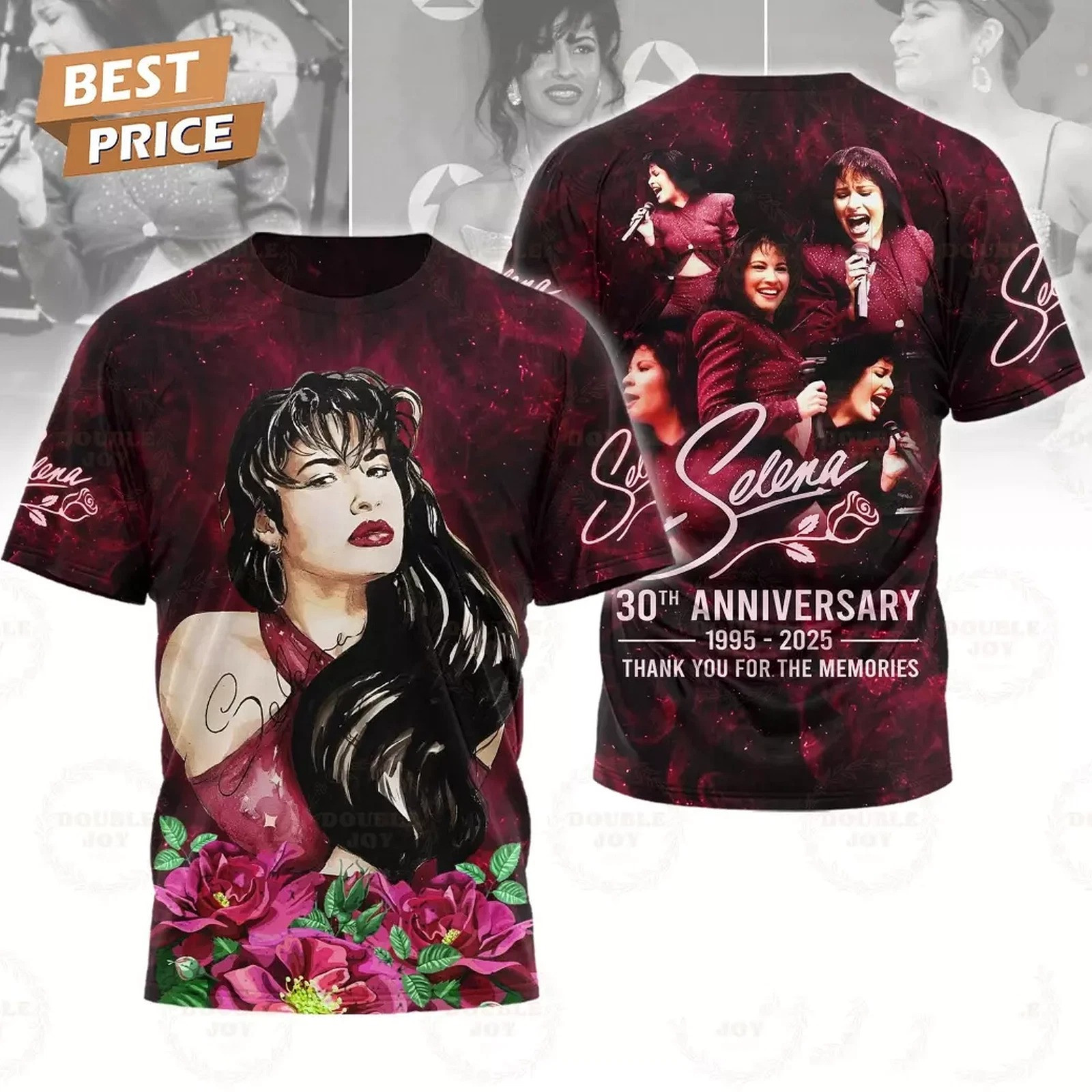 Selena 30th Anniversary 1995-2025 Thank You For The Memories 3D T-Shirt Fans Gift Oregontrailrvpk Shirt