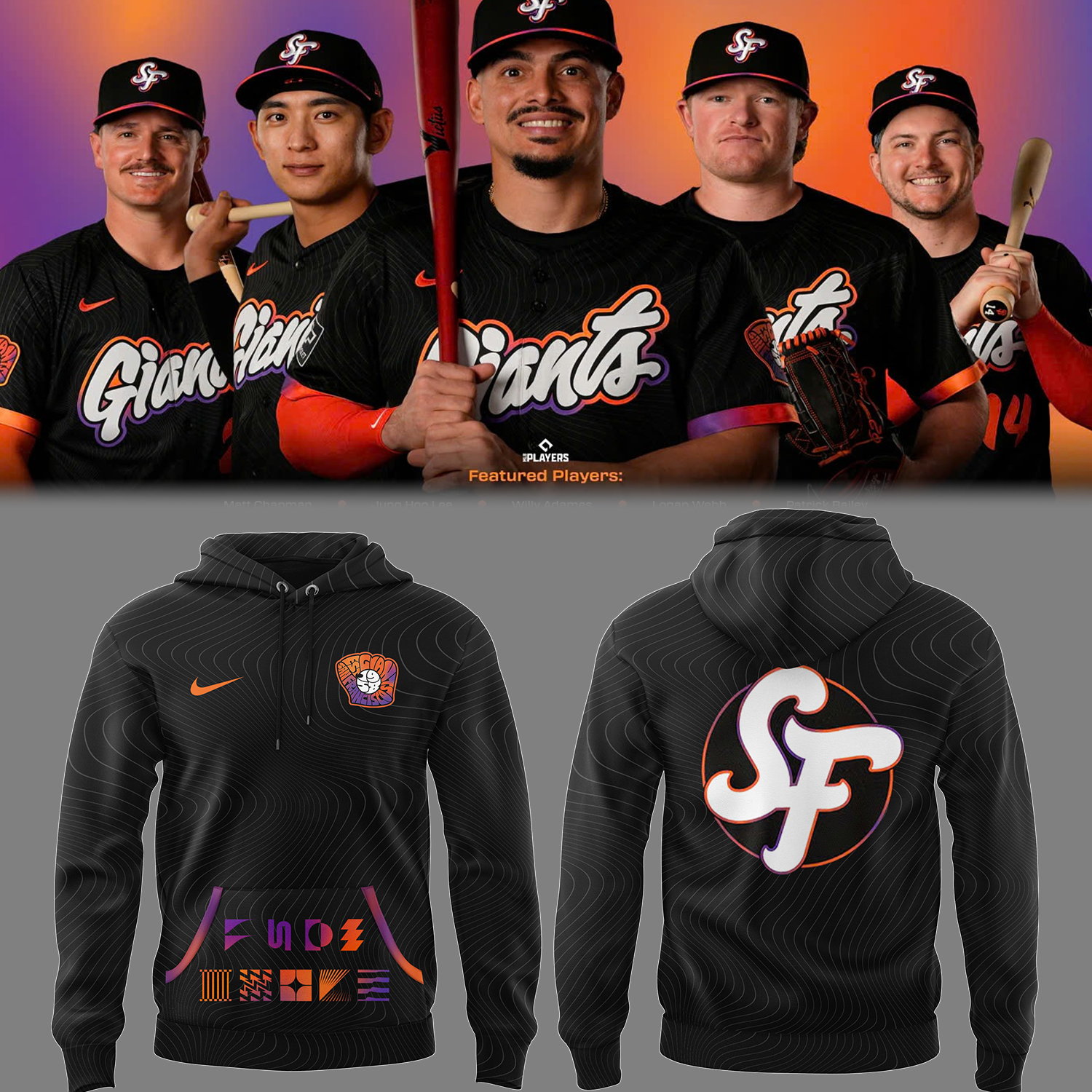 Sf Giants Baseball Limited City Connect 2.0 The Remix Hoodie Top