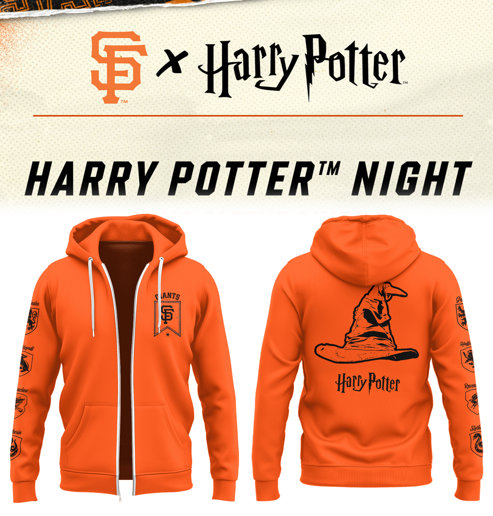 Sf Giants Harry Potter Night Zip Hoodie Baseball
