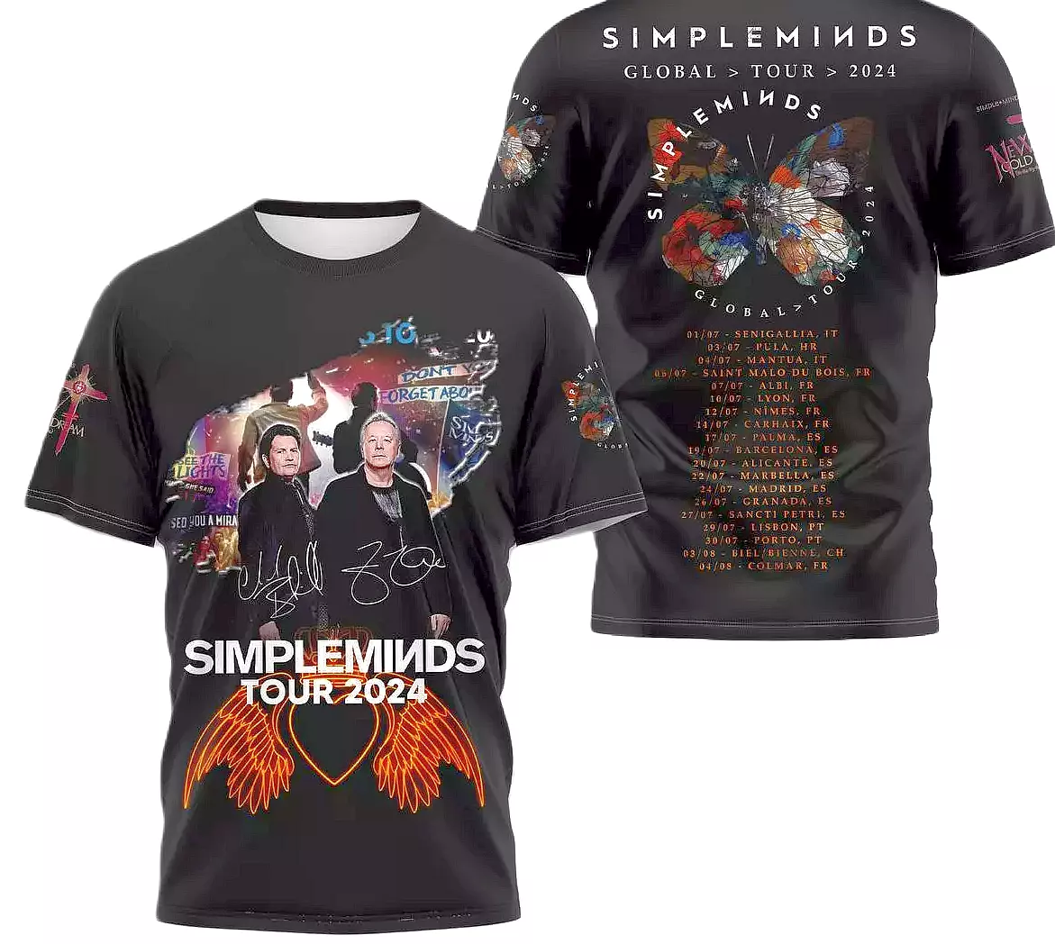 Simple Minds 2024 Global Tour 3D T-Shirt Oregontrailrvpk Shirt