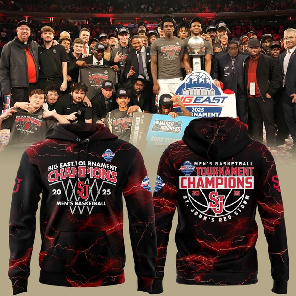 SJ Men's Basketball Big East 2025 Tournament Champions Hoodie Good Gifts For Basketball Fans
