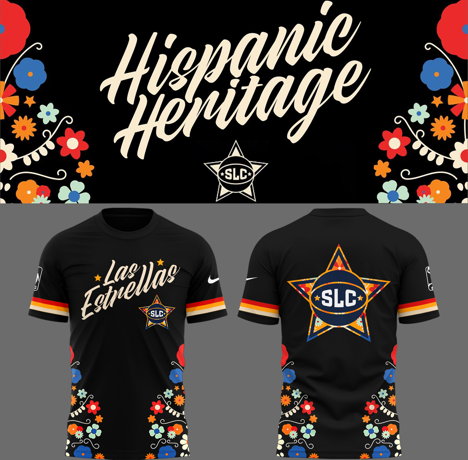 SLC Stars Basketball Hispanic Heritage Night 2025 Black T-Shirt Top Gifts For Basketball Players Oregontrailrvpk Shirt