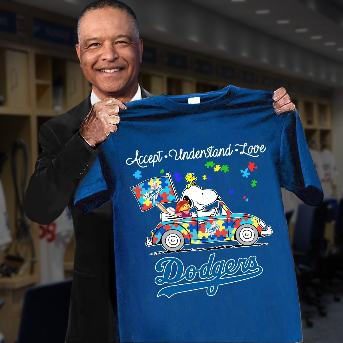 Snooppy Los Angles Dodgers Autism Awareness T-Shirt Accept Understand Dodgers Oregontrailrvpk Shirt