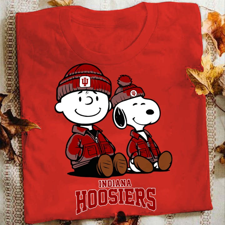 Snoopy And Charlie Brown Indiana Hoosiers T-Shirt Gift Ideas For Football Lovers Oregontrailrvpk Shirt