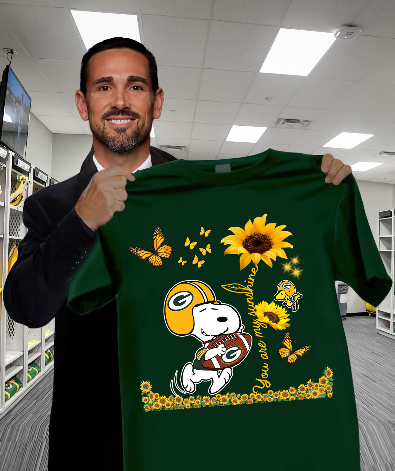 Snoopy And Woodstock You Are My Sunshine Green Bay Packers T-Shirt For Football Fans Oregontrailrvpk Shirt