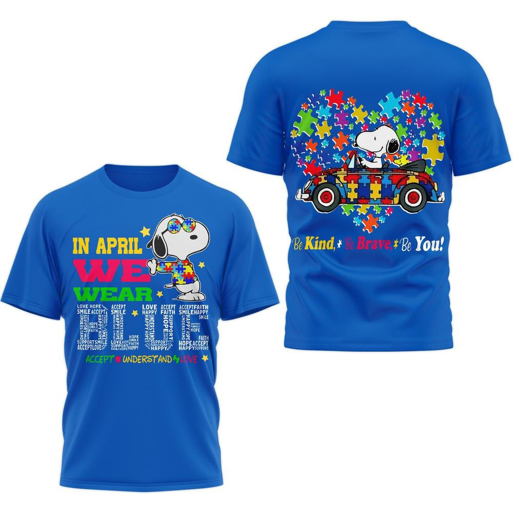 Snoopy Autism Awareness Limited Edition Blue Shirt Oregontrailrvpk Shirt