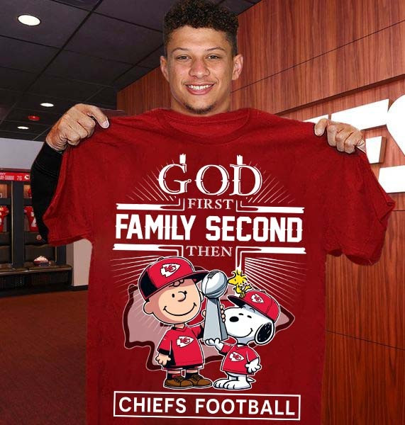 Snoopy God First Family Second Then Chiefs Shirt Gift For Kansas City Chiefs Fans Merch Oregontrailrvpk Shirt