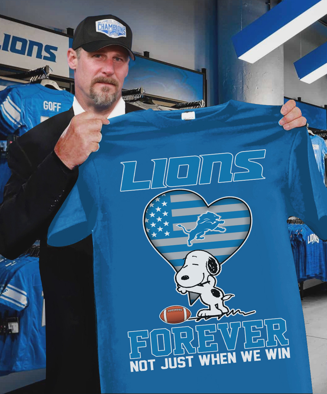Snoopy Lions Forever Not Just When We Win Detroit Lions T-Shirt For Football Lovers Oregontrailrvpk Shirt