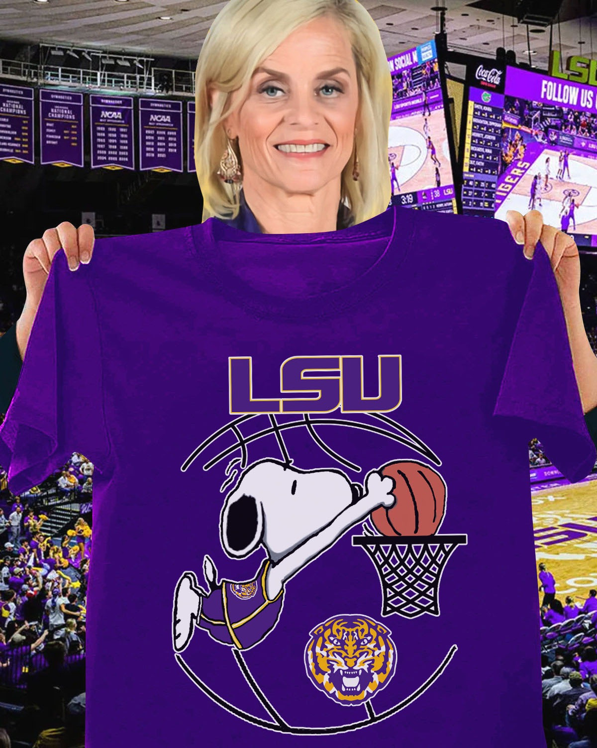 Snoopy LSU Geaux Tigers Basketball T-Shirt Cute Oregontrailrvpk Shirt