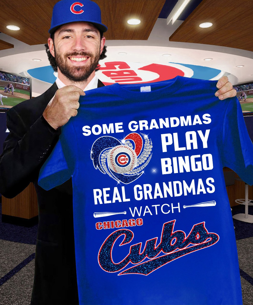 Some Grandmas Play Bingo Real Ones Watch Chicago Cubs T-Shirt For Grandma Baseball Lovers Oregontrailrvpk Shirt