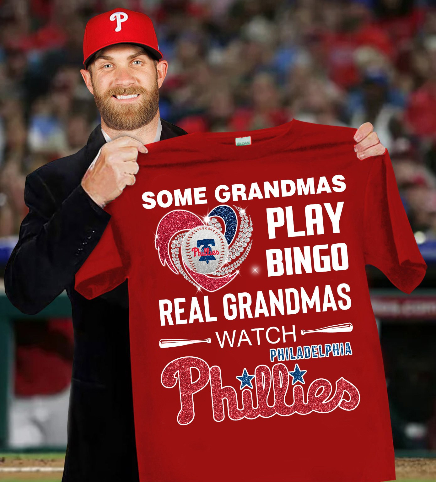 Some Grandmas Play Bingo Real Watch Philadelphia Phillies Shirt For Grandma Baseball Fans Oregontrailrvpk Shirt