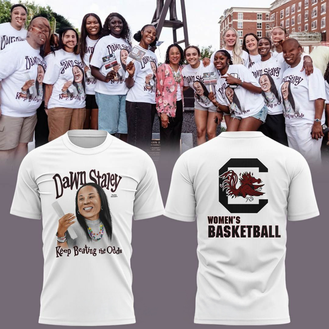 South Carolina Gamecocks Dawn Staley Keep Beating the Odds White Shirt Oregontrailrvpk Shirt