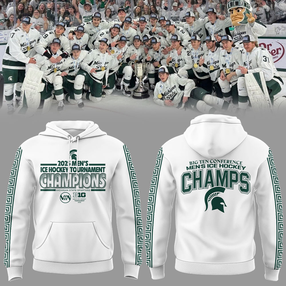 Spartans Men's Ice Hockey x BIG10 Championship Hoodie Top Gifts For Hockey Players