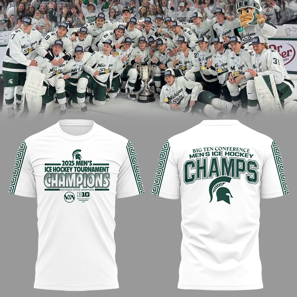 Spartans Men's Ice Hockey x BIG10 Championship T-Shirt For Hockey Players Oregontrailrvpk Shirt