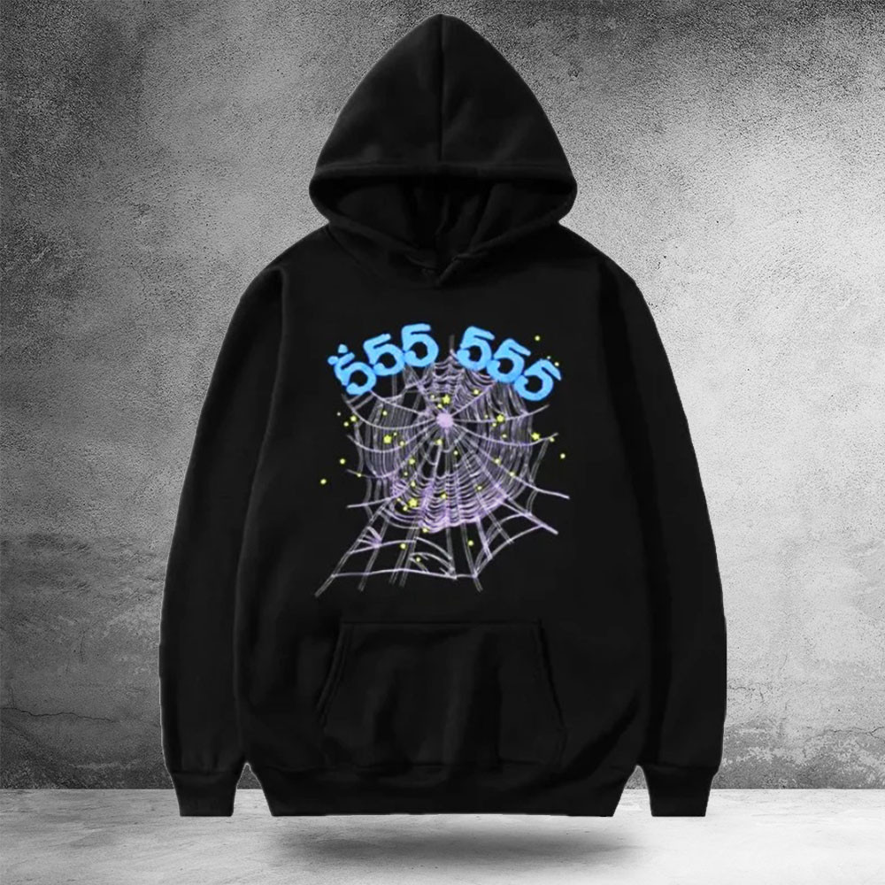 Spider Worldwide Black Hoodie 555555 Sp5der Hoodie
