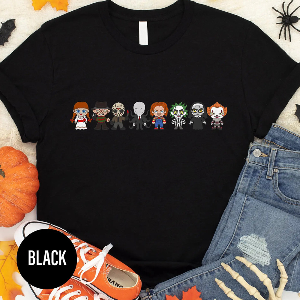 Spooky Black Horror Icons Shirt Halloween T-Shirt Horror Gifts Oregontrailrvpk Shirt