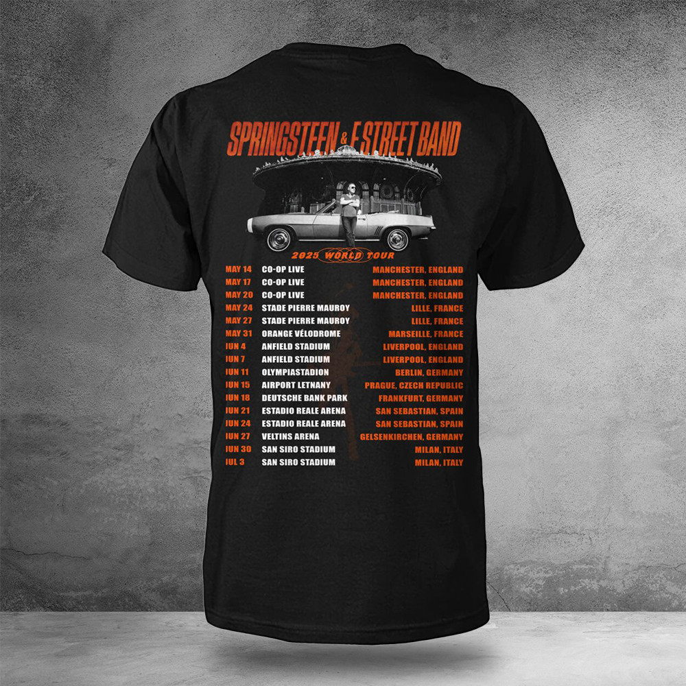 SpringsTeen And Estreet Band 2025 World Tour T-Shirt Music Oregontrailrvpk Shirt