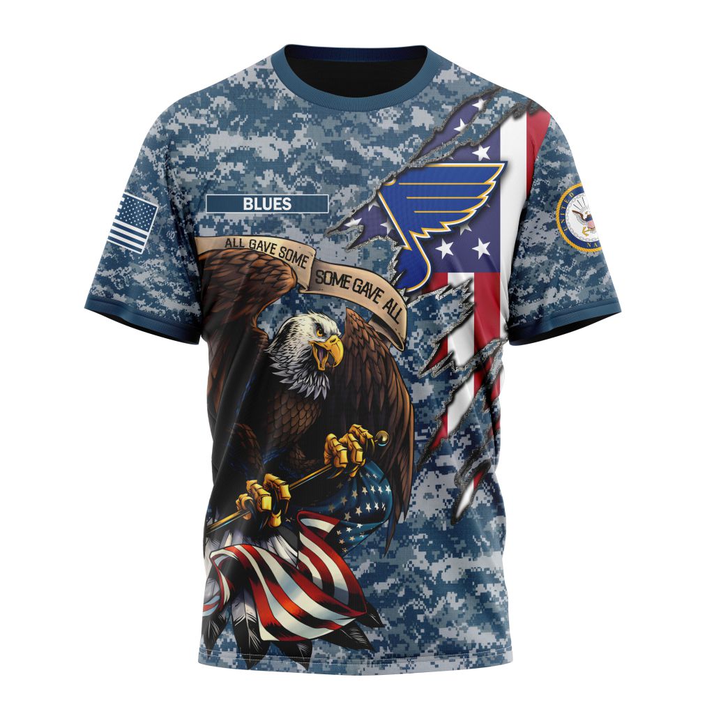 St Louis Blues Honor US Navy Veterans Personalized Name And Number T-Shirt Oregontrailrvpk Shirt