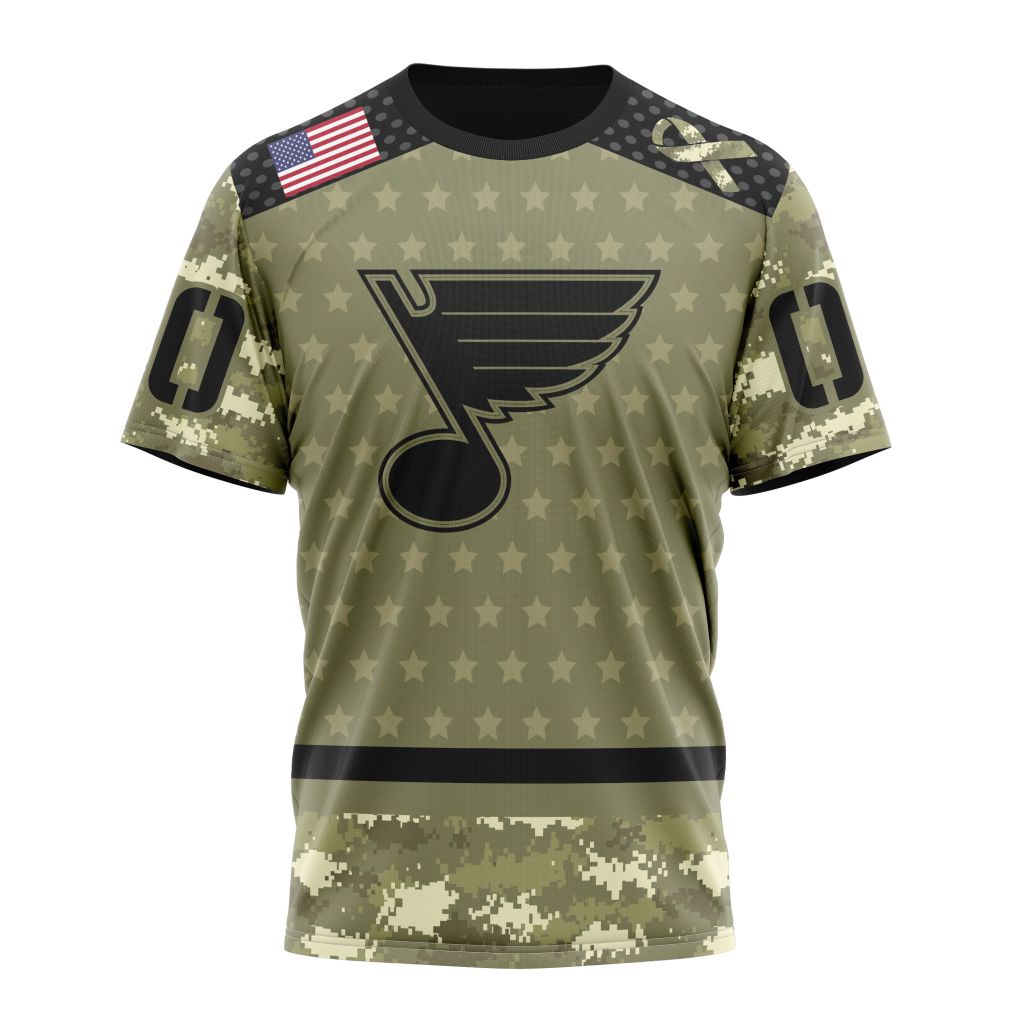 St Louis Blues Special Camo Military Appreciation Personalized Name And Number T-Shirt Oregontrailrvpk Shirt