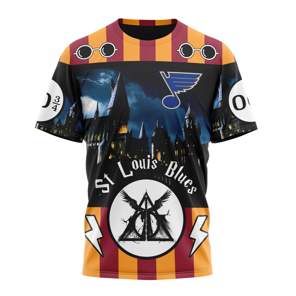 St Louis Blues Special Design With Harry Potter Theme Personalized Name And Number T-Shirt Oregontrailrvpk Shirt