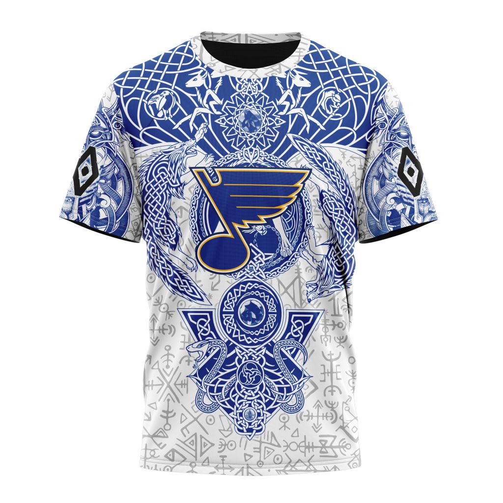 St Louis Blues Special Norse Viking Symbols Personalized Name And Number T-Shirt Oregontrailrvpk Shirt