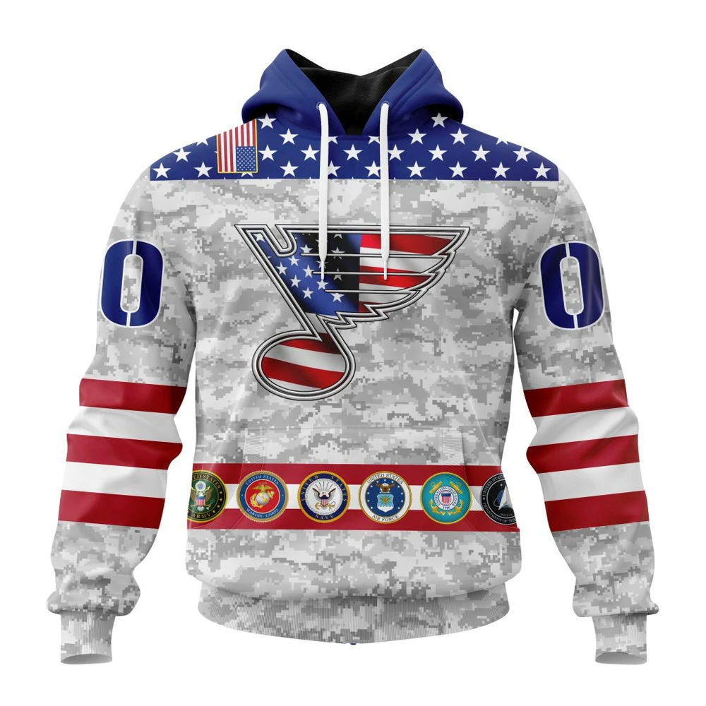 St. Louis Blues Armed Forces Appreciation All Over Print Hoodie Style 20842