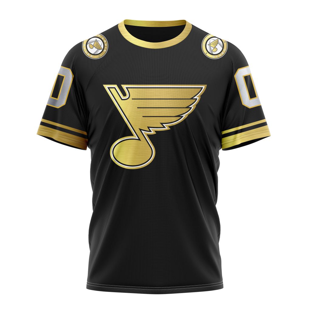 St. Louis Blues Special Black And Gold Design 01 Personalized Name And Number T-Shirt Oregontrailrvpk Shirt