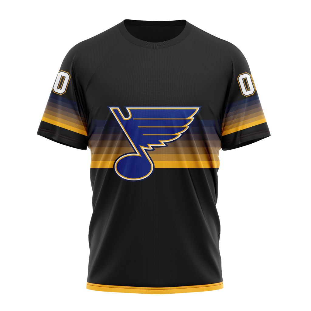St. Louis Blues Special Black And Gradient Design Personalized Name And Number T-Shirt Oregontrailrvpk Shirt