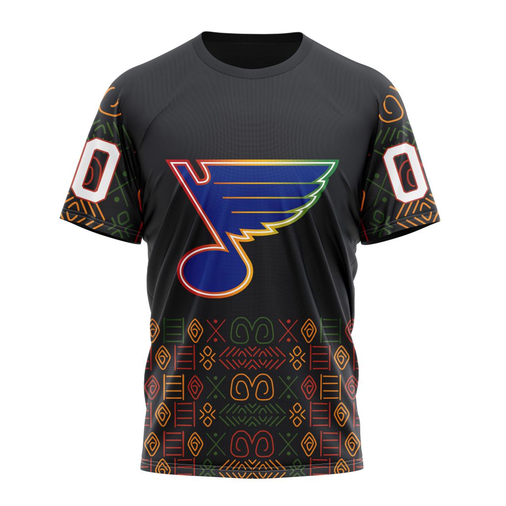 St. Louis Blues Special Design For Black History Month 01 Personalized Name And Number T-Shirt Oregontrailrvpk Shirt