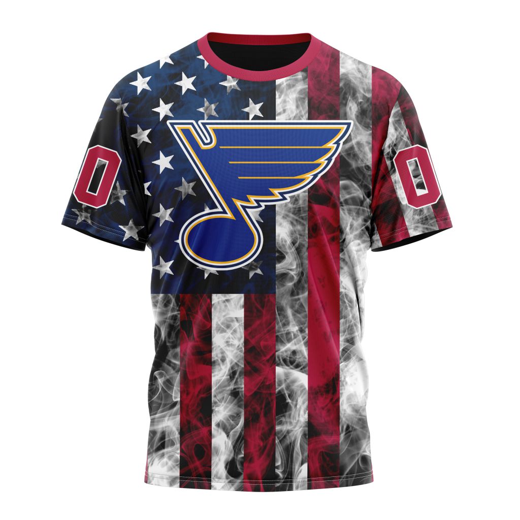 St. Louis Blues Special Design For Independence Day The Fourth Of July 01 Personalized Name And Number T-Shirt Oregontrailrvpk Shirt