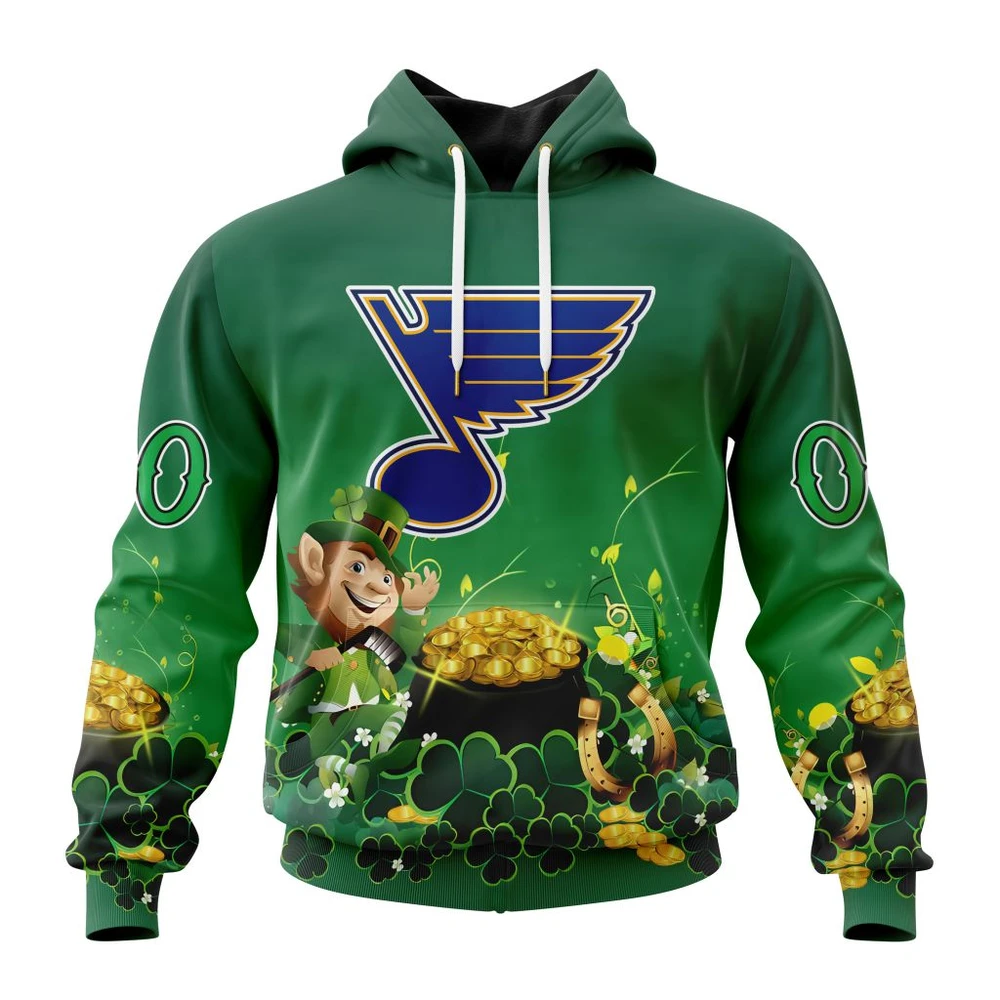 St. Louis Blues Special Design For St. Patrick Day All Over Print Hoodie Style 39779