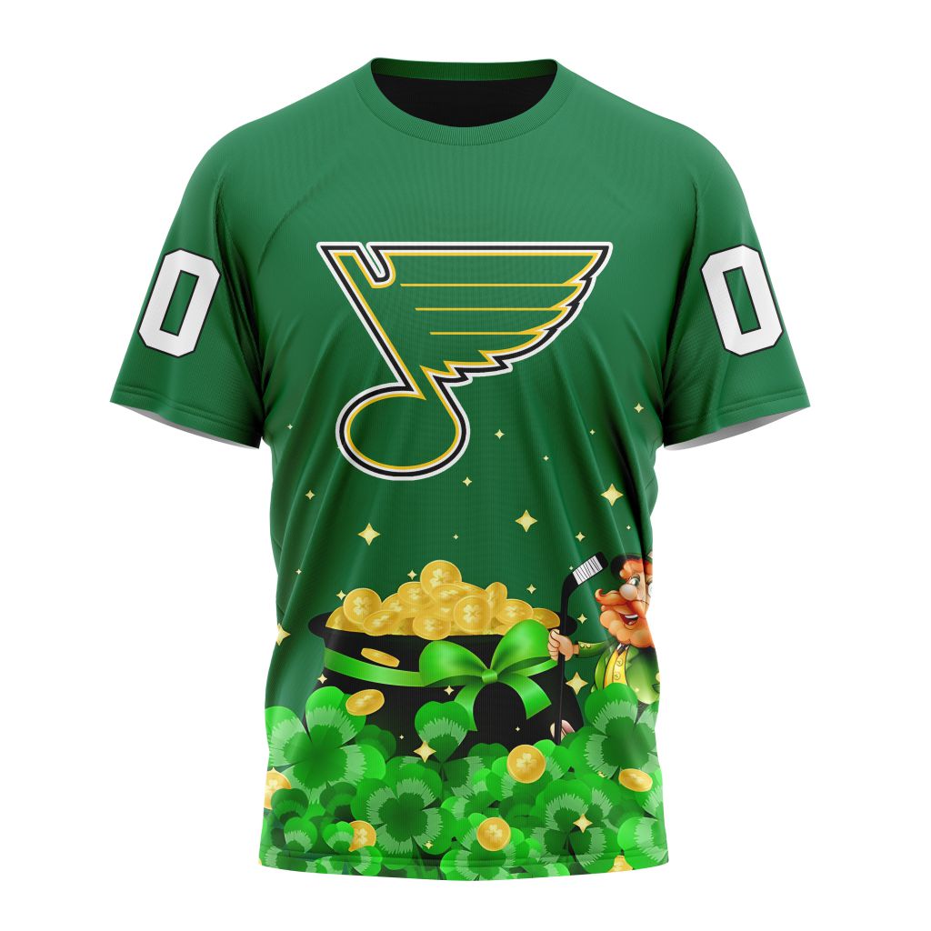 St. Louis Blues Special Design For St.Patrick's Day Personalized Name And Number T-Shirt Oregontrailrvpk Shirt