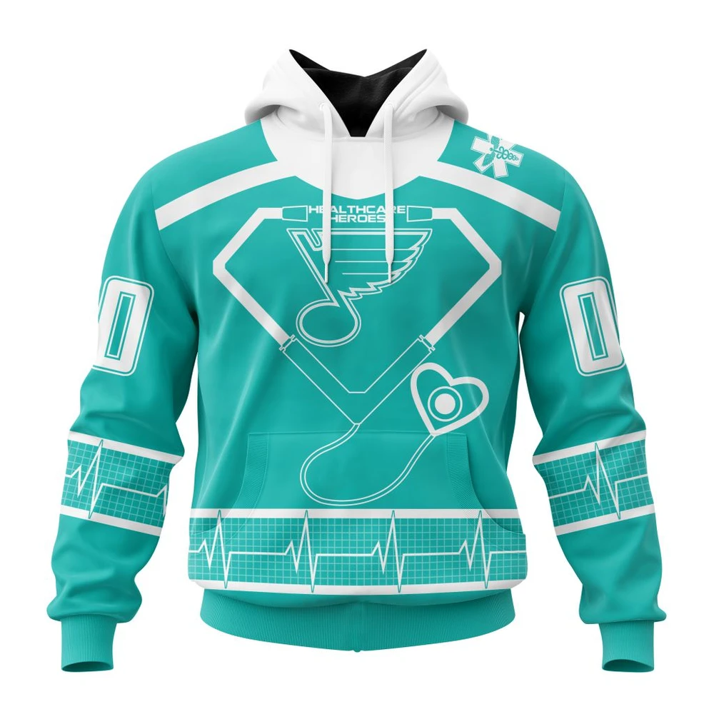 St. Louis Blues Special Design Honoring Healthcare Heroes All Over Print Hoodie Style 87412