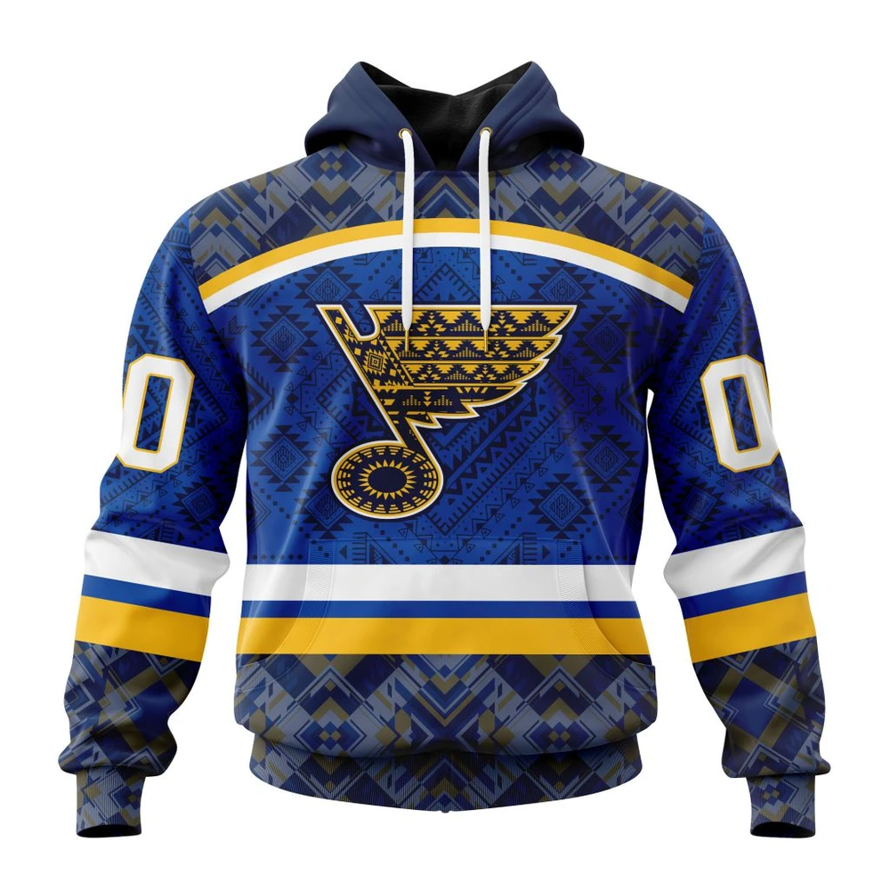 St. Louis Blues Special Design With Native Pattern All Over Print Hoodie Style 22873