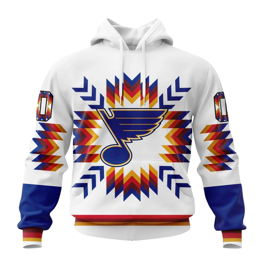 St. Louis Blues Special Design With Native Pattern All Over Print Hoodie Style 55979
