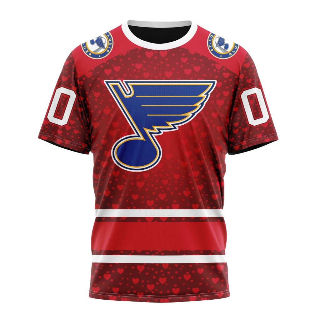 St. Louis Blues Special Gift For Valentines Day 01 Personalized Name And Number T-Shirt Oregontrailrvpk Shirt