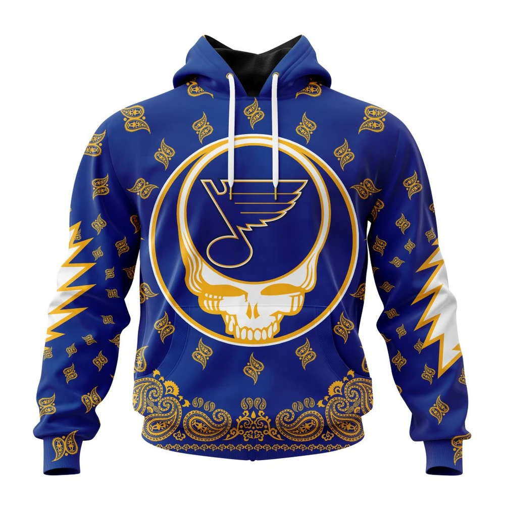 St. Louis Blues Special Grateful Dead Design All Over Print Hoodie Style 52281